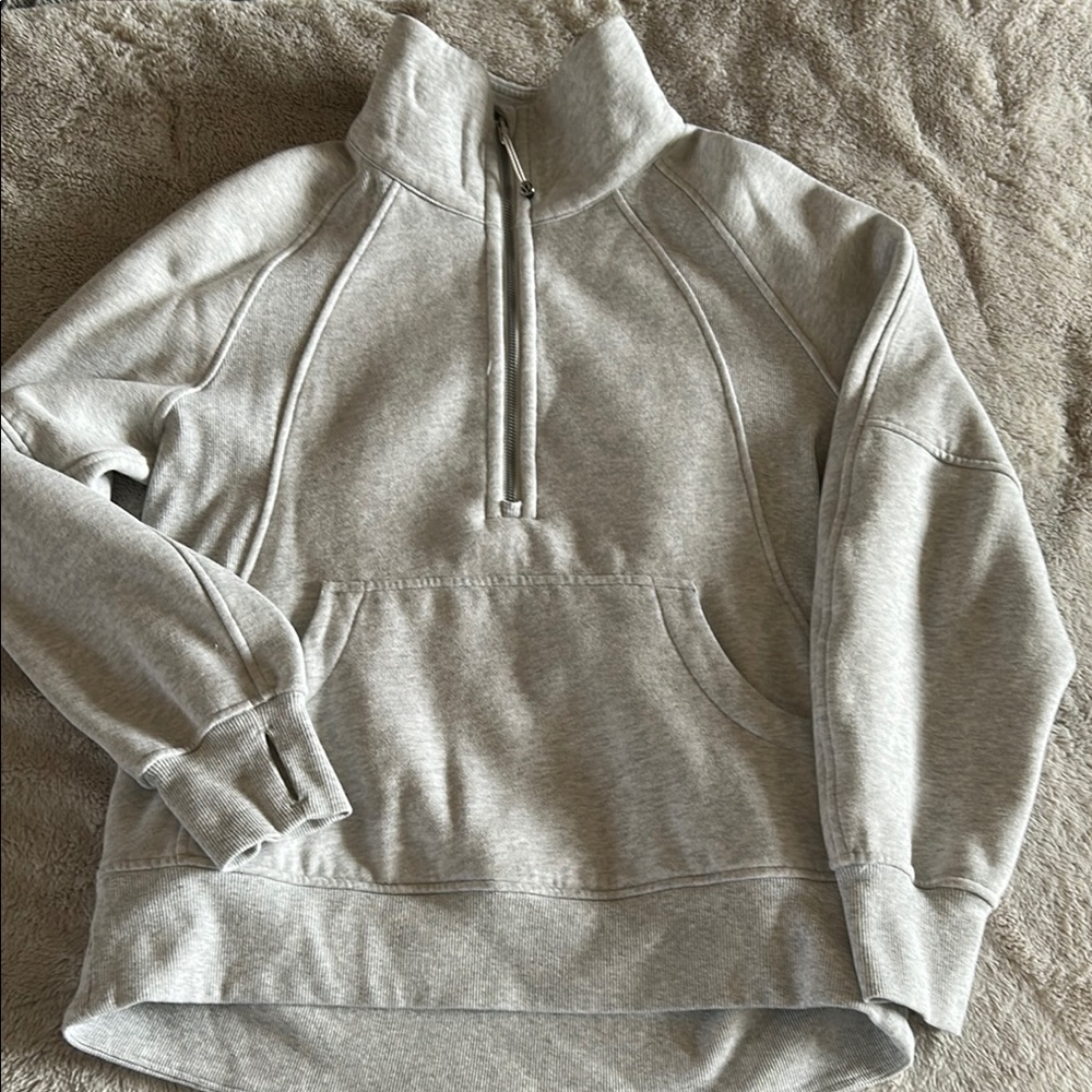 Lululemon Gray Quarter-Zip Pullover Sweatshirt